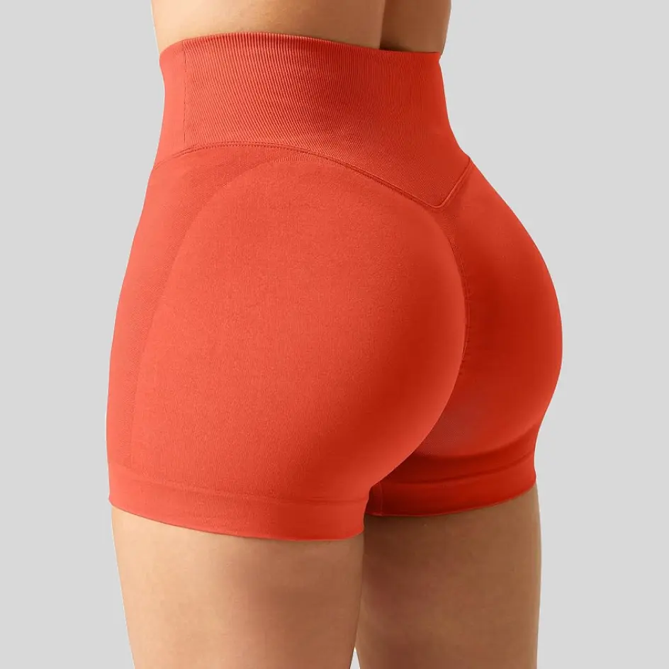 Orange yoga shorts, offering an energetic and playful look.