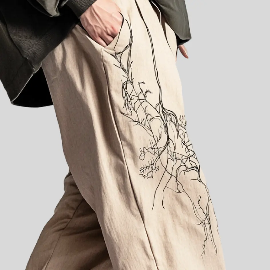 Harem pants with heat transfer prints, delivering smooth and durable designs.