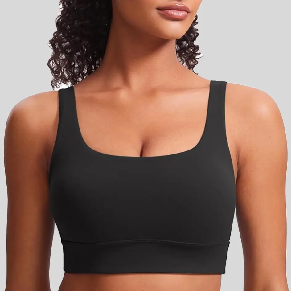 Sports bras in black, a classic and versatile choice for everyday wear.