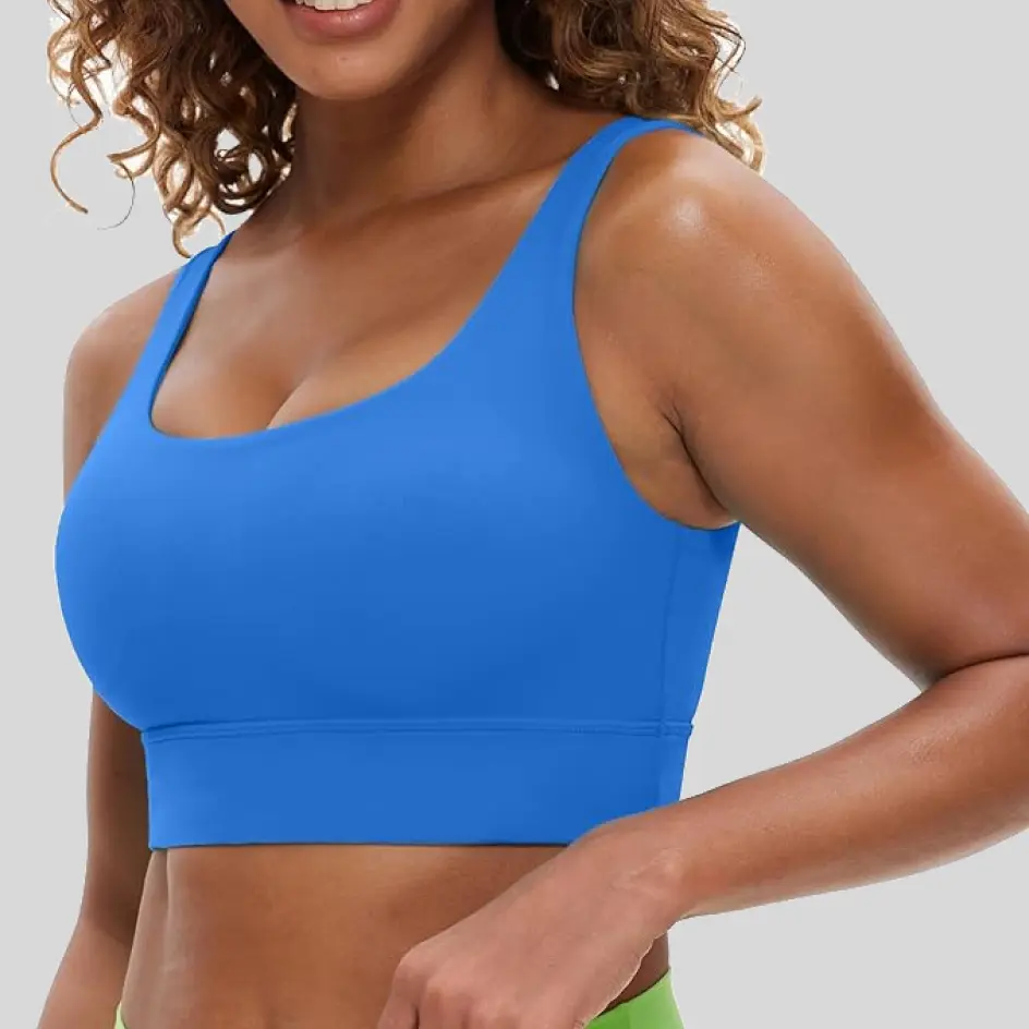 Sports bras in royal blue, delivering a bold and striking look.