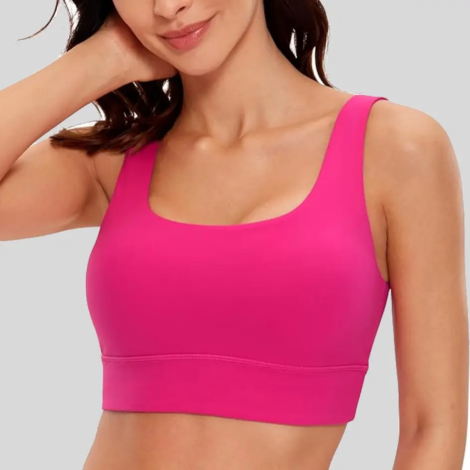 Sports bras in light pink, offering a soft and feminine touch.