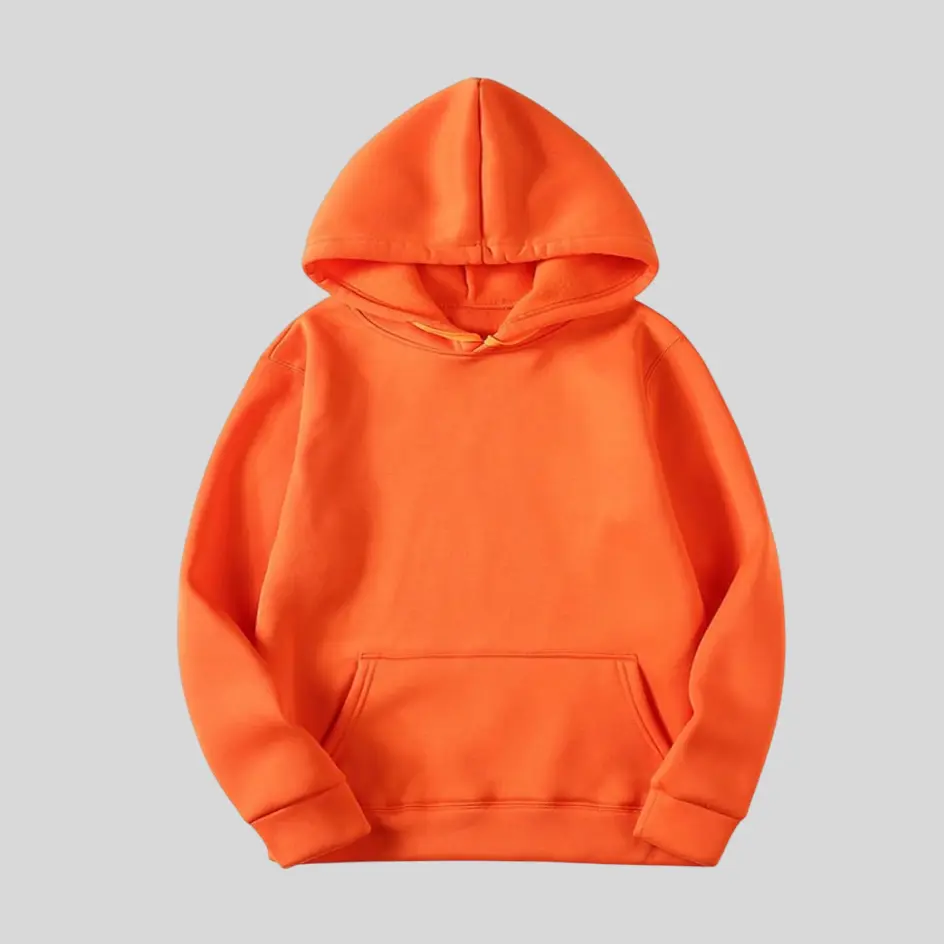 An orange oversized hoodie with a bright and dynamic shade, bringing a pop of color to casual wear.