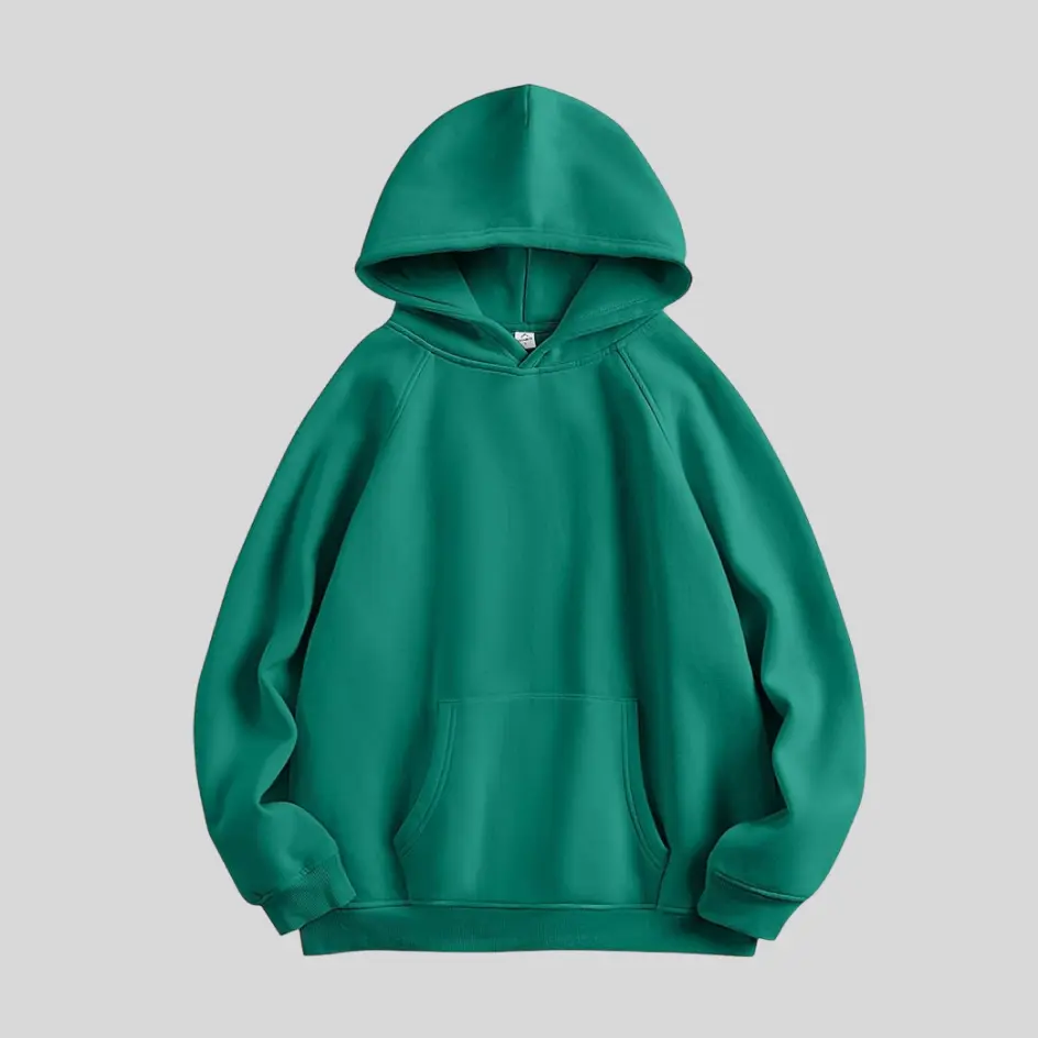 A forest green oversized hoodie with a rich and earthy shade, reflecting a natural aesthetic.