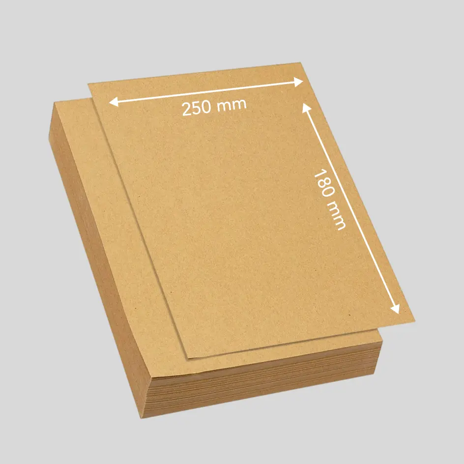 A durable food paper sheet sized at 250x180mm (10x7"), ideal for wrapping burgers, sandwiches, or baked goods.