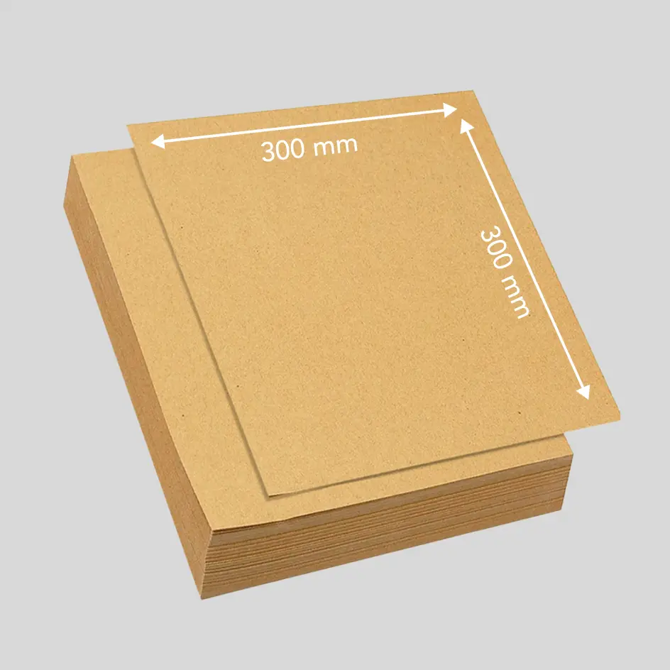 A generously sized food paper sheet at 300x300mm (12x12"), perfect for lining baskets or trays.