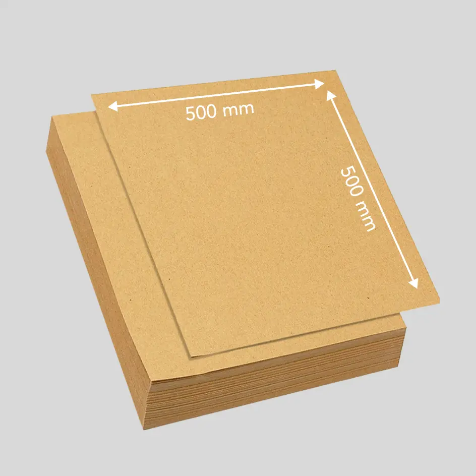 An oversized food paper sheet measuring 500x500mm (20x20"), providing maximum surface coverage for food service needs.