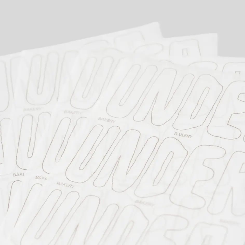 A high-quality white food paper sheet, offering a clean and crisp look for wrapping or serving food.