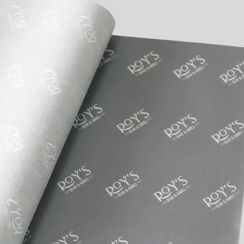 A food wrapping paper with a full-background single-color design, providing uniform coverage and branding.