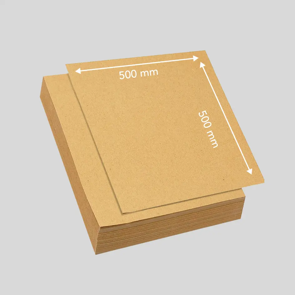 A collection of 500x500mm (20x20") tissue paper sheets, providing ample coverage for premium packaging.