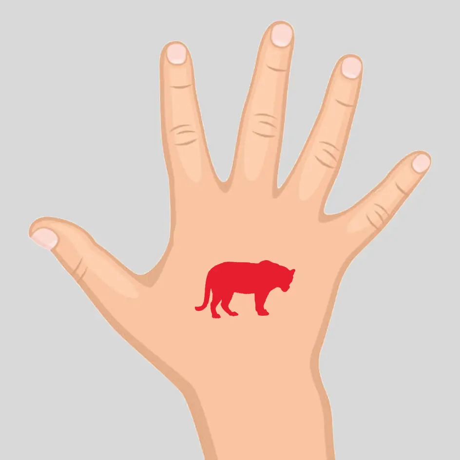 Medium (50mm) temporary tattoo with a detailed print and vibrant colors.