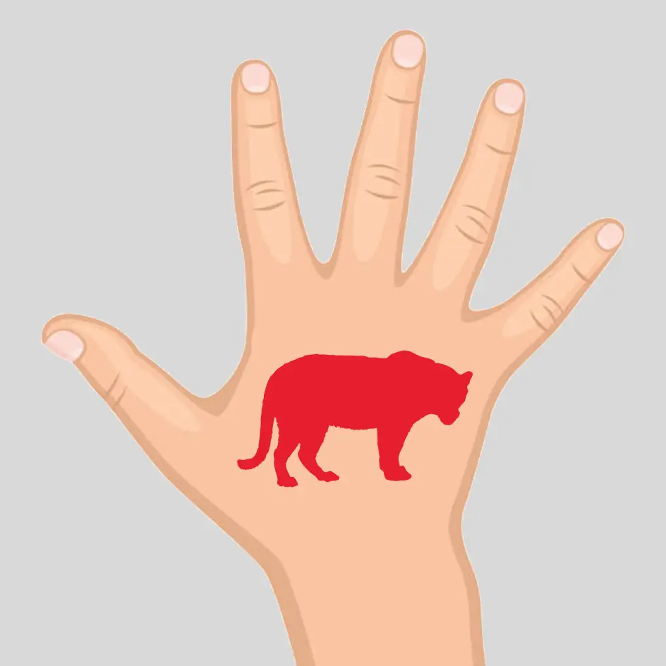 Large (75mm) temporary tattoo with bold graphics and a high-quality finish.