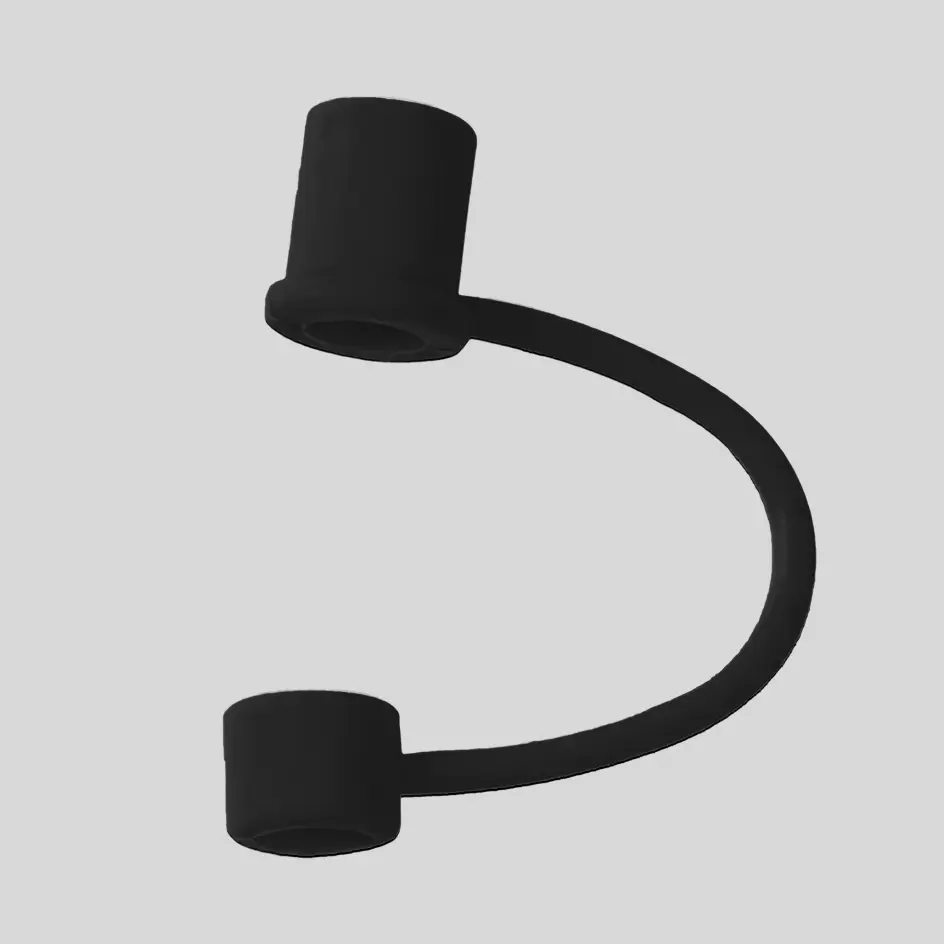 Black straw topper with a sleek, modern design for reusable straws.