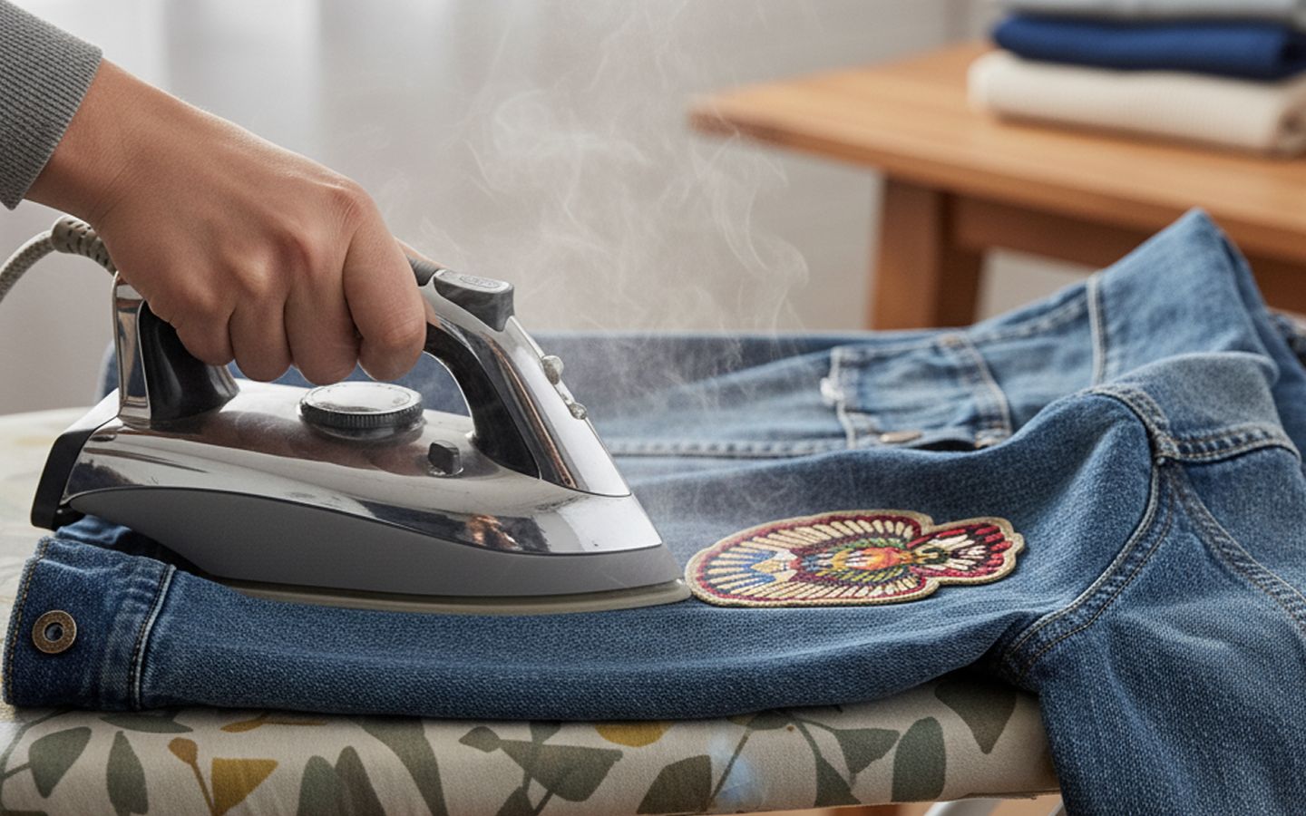 attaching a custom iron-on patch