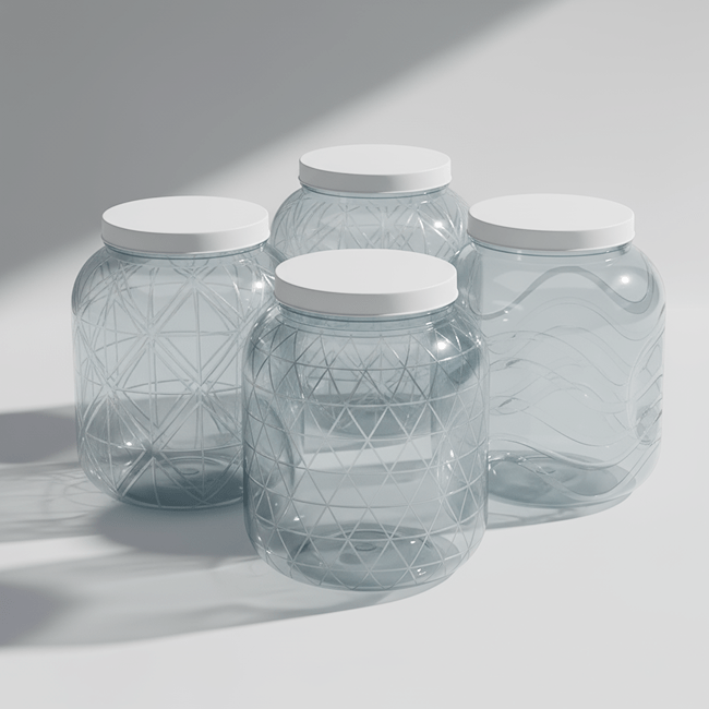 custom plastic jars with lids