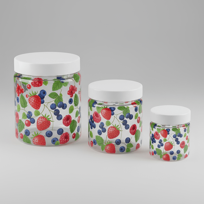 custom printed plastic jars