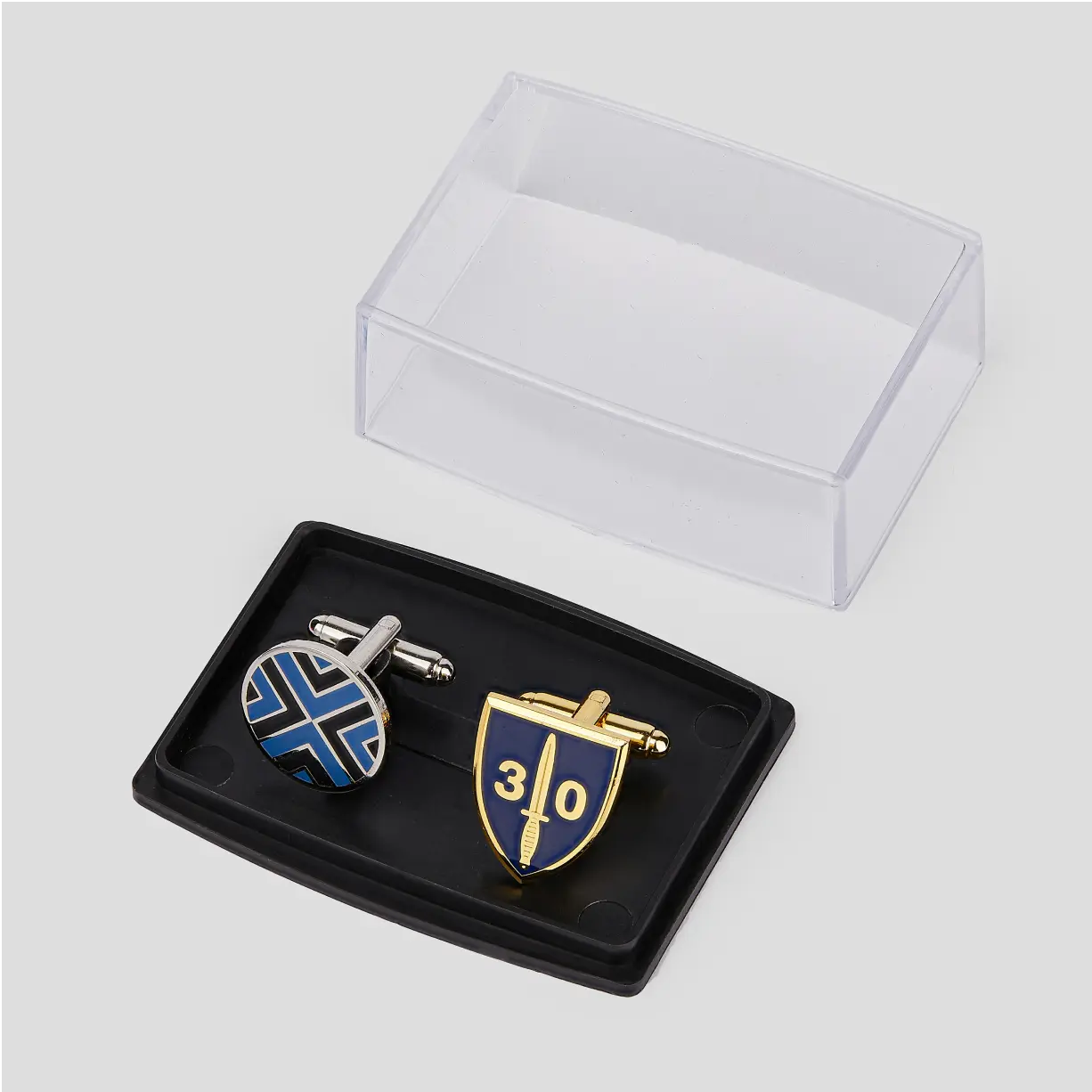 Luxurious custom cufflinks, meticulously crafted to add a touch of personalized elegance to your formal ensemble.