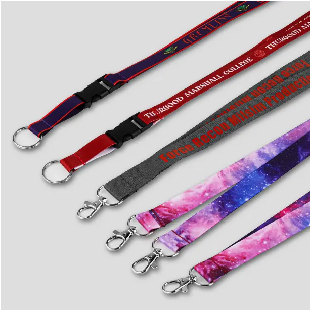 Personalized lanyards showcasing distinct styles, ideal for conferences, promotions, and everyday use, combining function and flair.