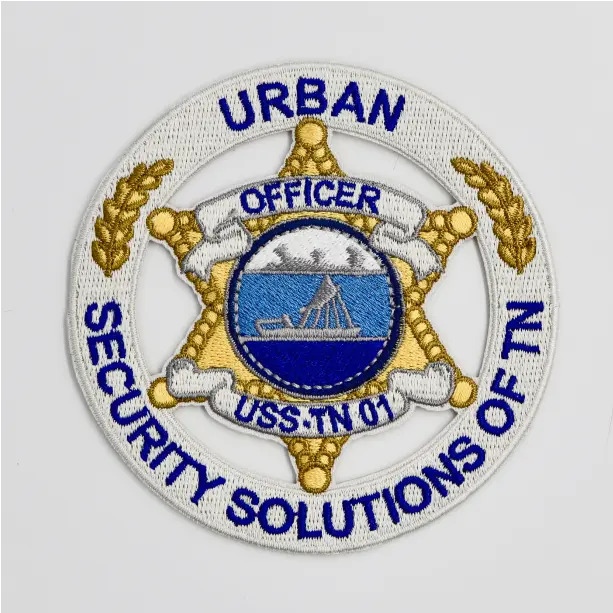 Unique police department patch showcasing custom design and symbols that reflect the community's law enforcement identity.