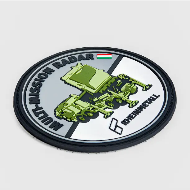 Custom PVC patch displaying intricate designs and vivid colors, perfect for personalizing your favorite items.