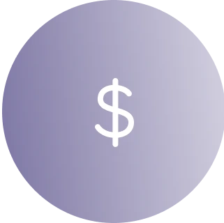 Money sign icon on a light purple background for 'Order,' symbolizing the action of placing a purchase or request.