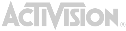 Black Activision logo with sharp font on a transparent background