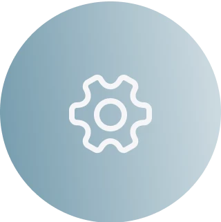 Gear icon on a light blue background for 'Customize From Scratch,' emphasizing unique design options and personalization.