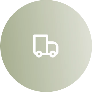 Delivery truck icon on a light green background for 'Make and Ship,' representing the process of production and delivery.