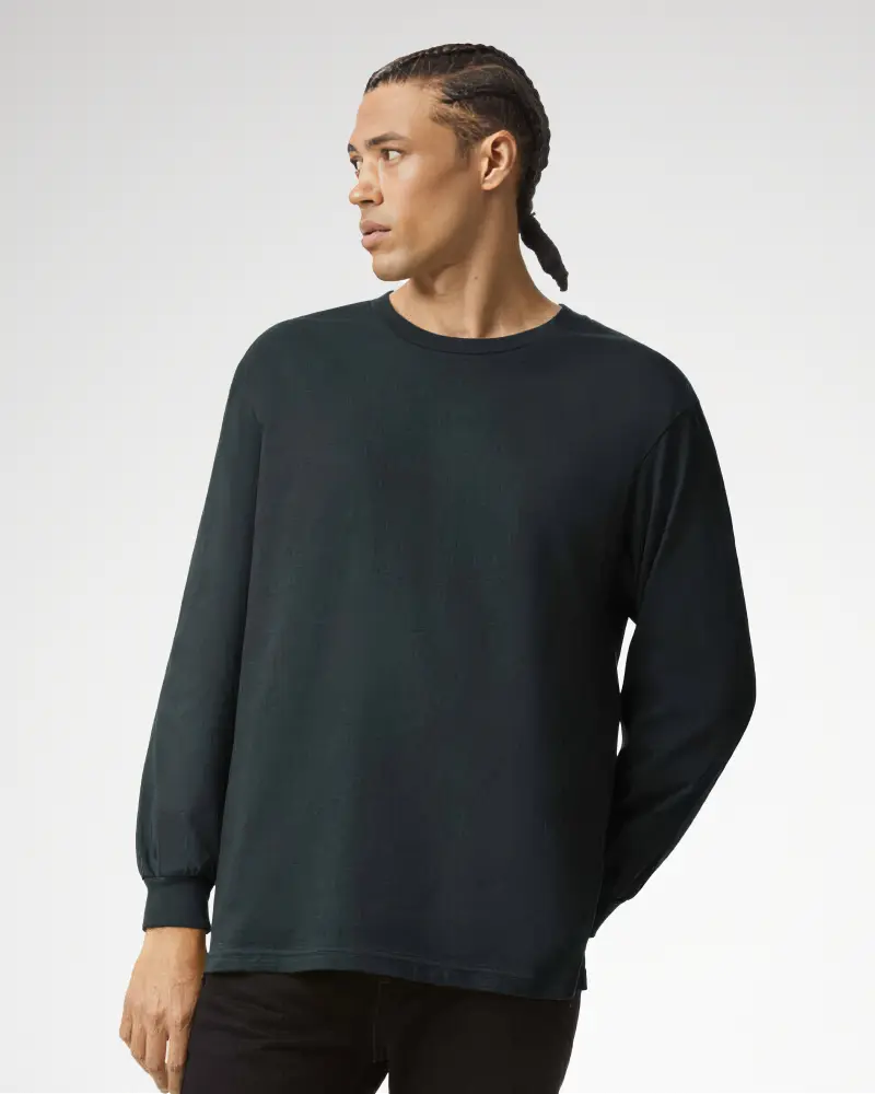 A durable, custom heavyweight long sleeve t-shirt designed for comfort and style, ideal for everyday use.