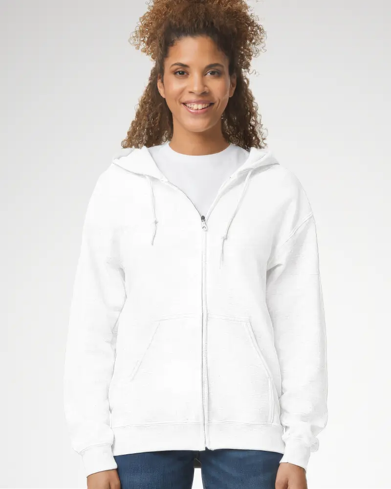 Custom female zip hoodie featuring a stylish design and comfortable fit, perfect for casual wear and outdoor activities.