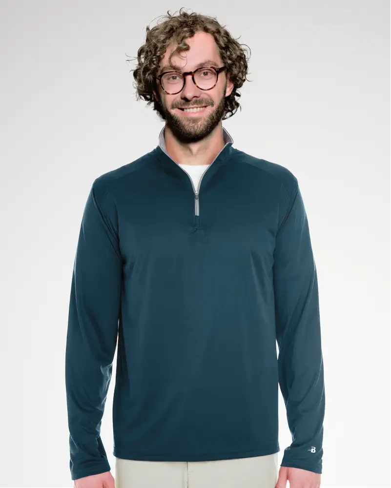 Custom athletic half-zip pullover designed for comfort and performance in sports and casual wear.