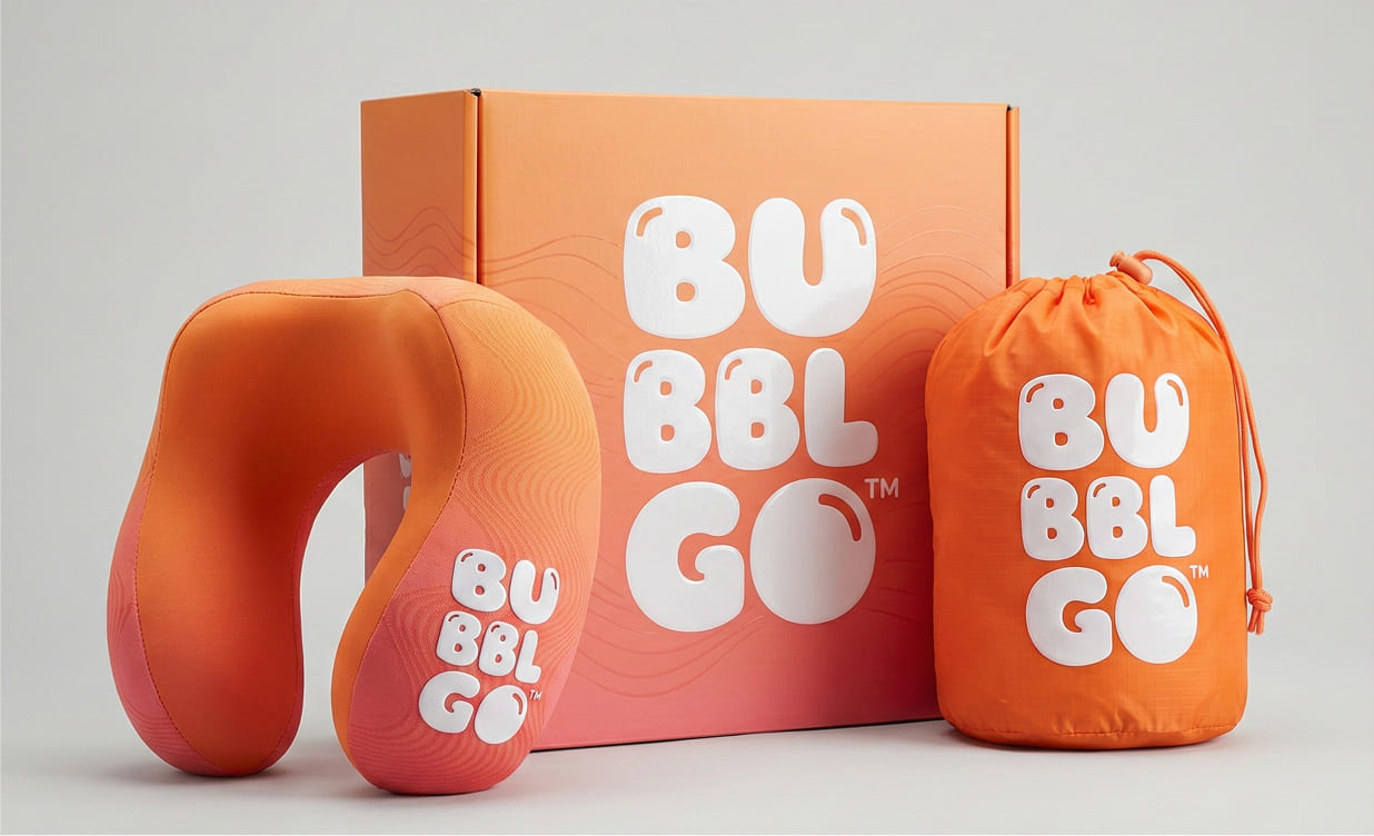 Custom neck pillows with branded packaging and structured ergonomic foam construction